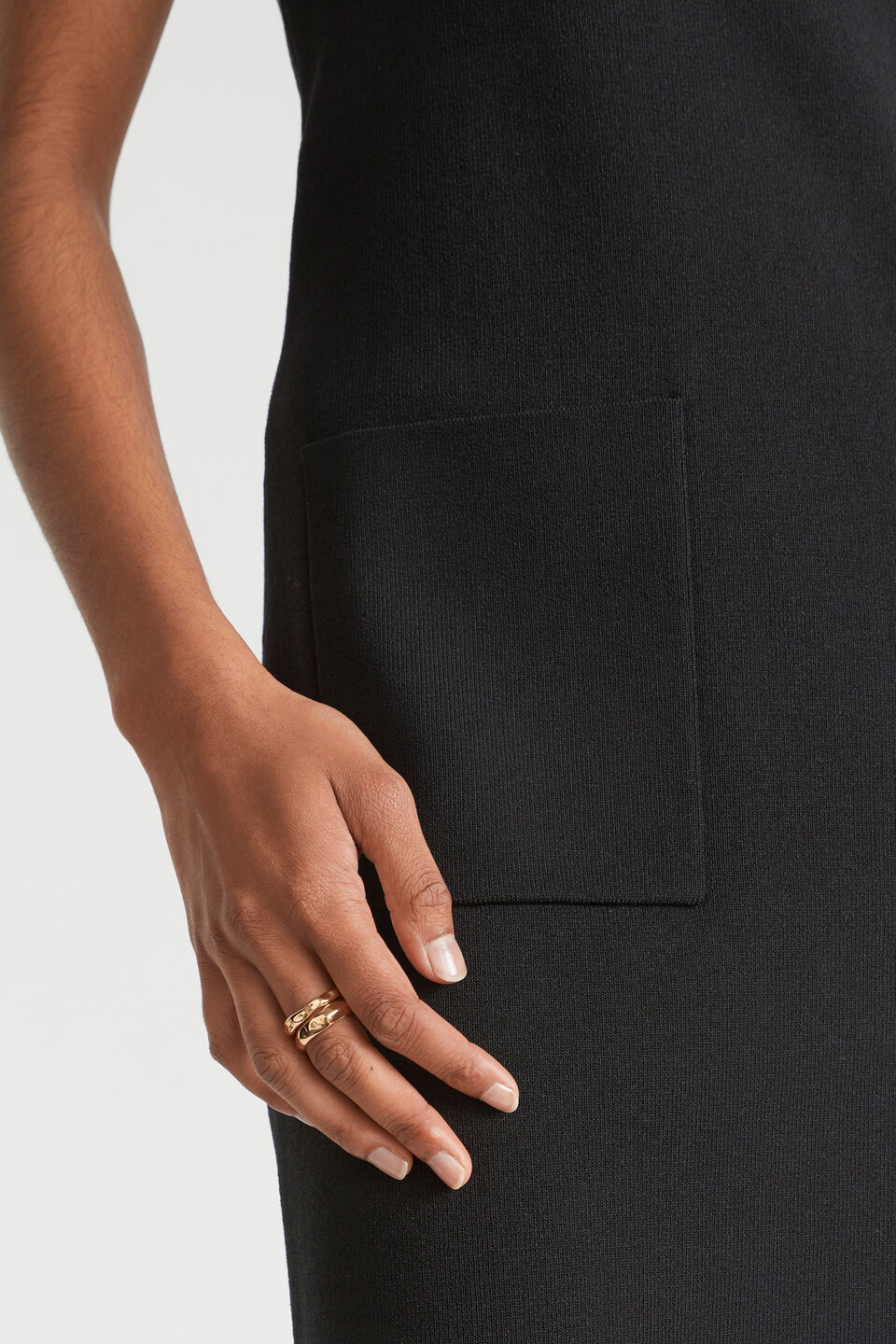 Crepe Mini Dress  Black