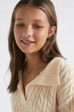 Cable Collar Knit  Chai  hi-res