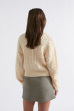 Cable Collar Knit  Chai  hi-res