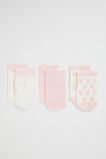 Bunny Sock 3 Pk  Dusty Rose  hi-res