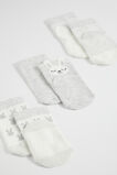 Bunny Sock 3 Pk  Grey Marle  hi-res