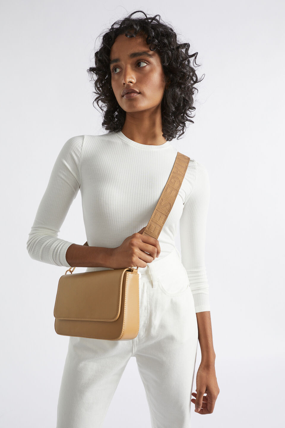 Logo Crossbody Bag  Cashew