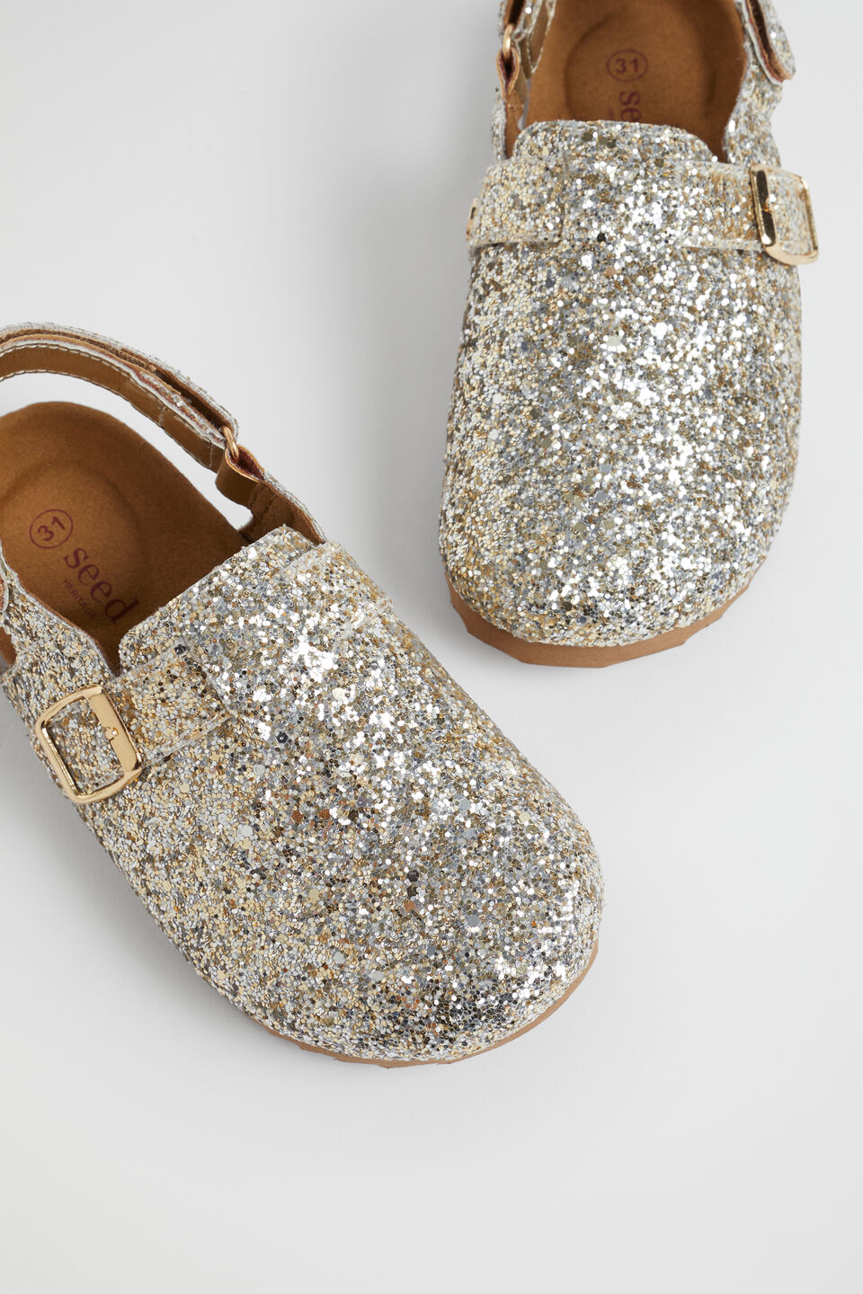 Glitter Clog  Silver Gold