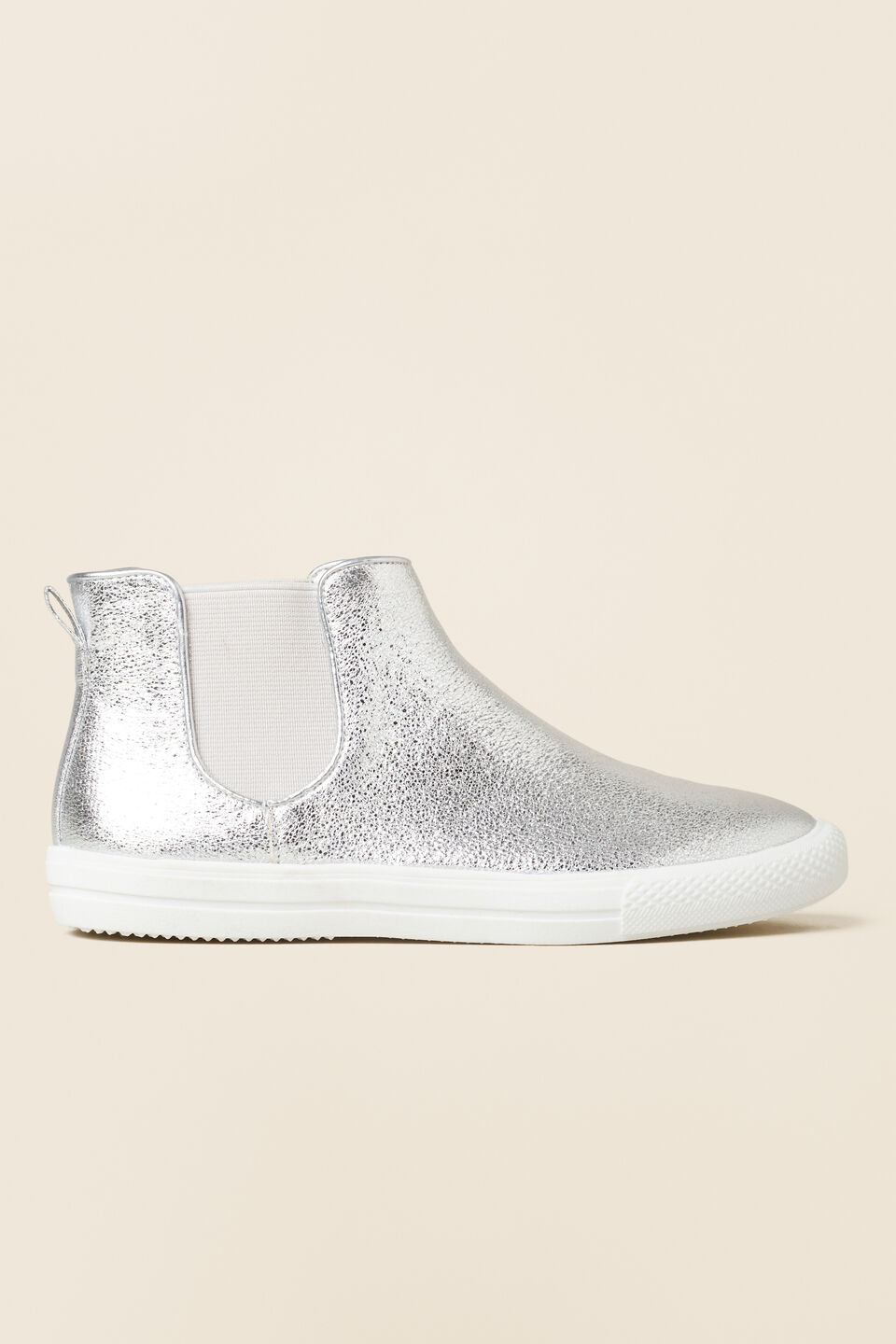 Metallic Mason Boot  Silver