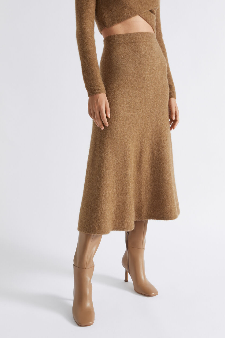 Cosy Knit Skirt  Deep Brass Marle