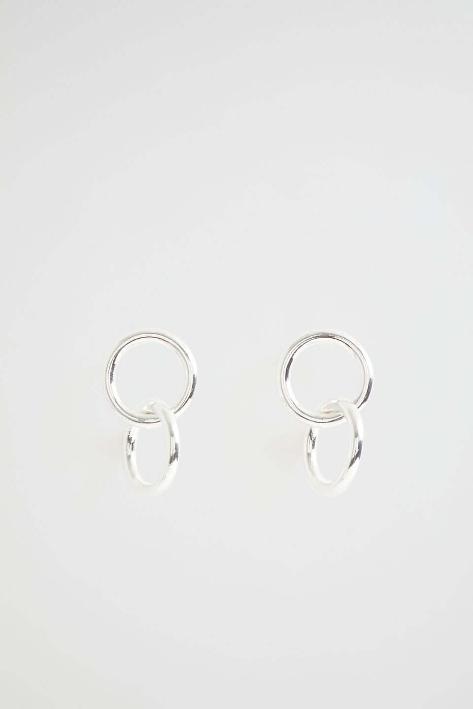 Small Interlock Hoop  Silver