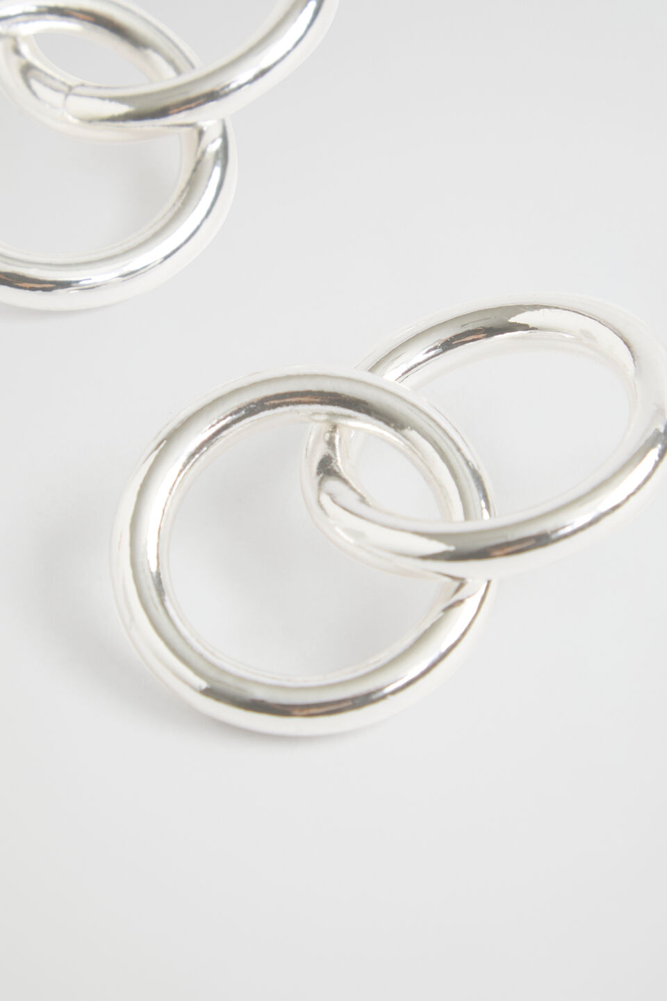 Small Interlock Hoop  Silver