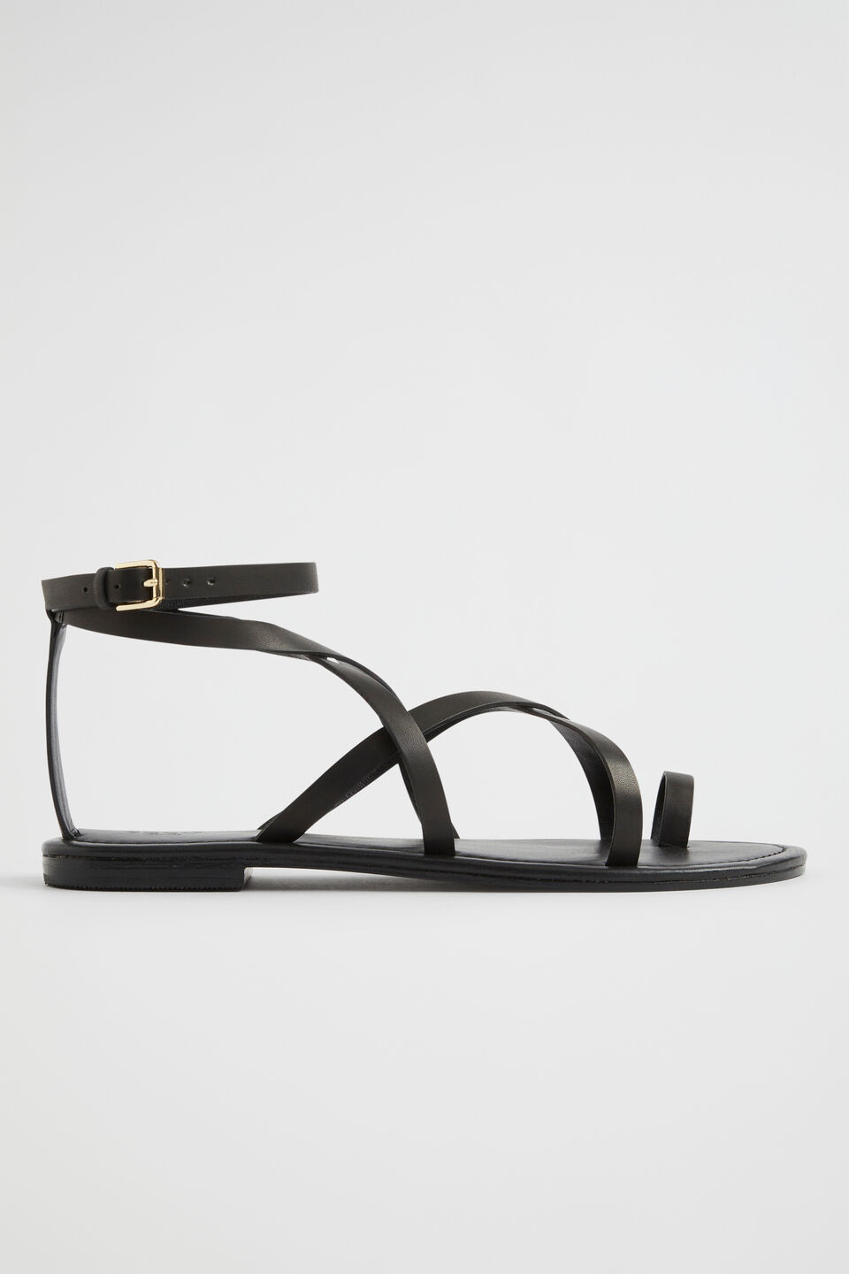 Jasmine Flat Sandal  Black