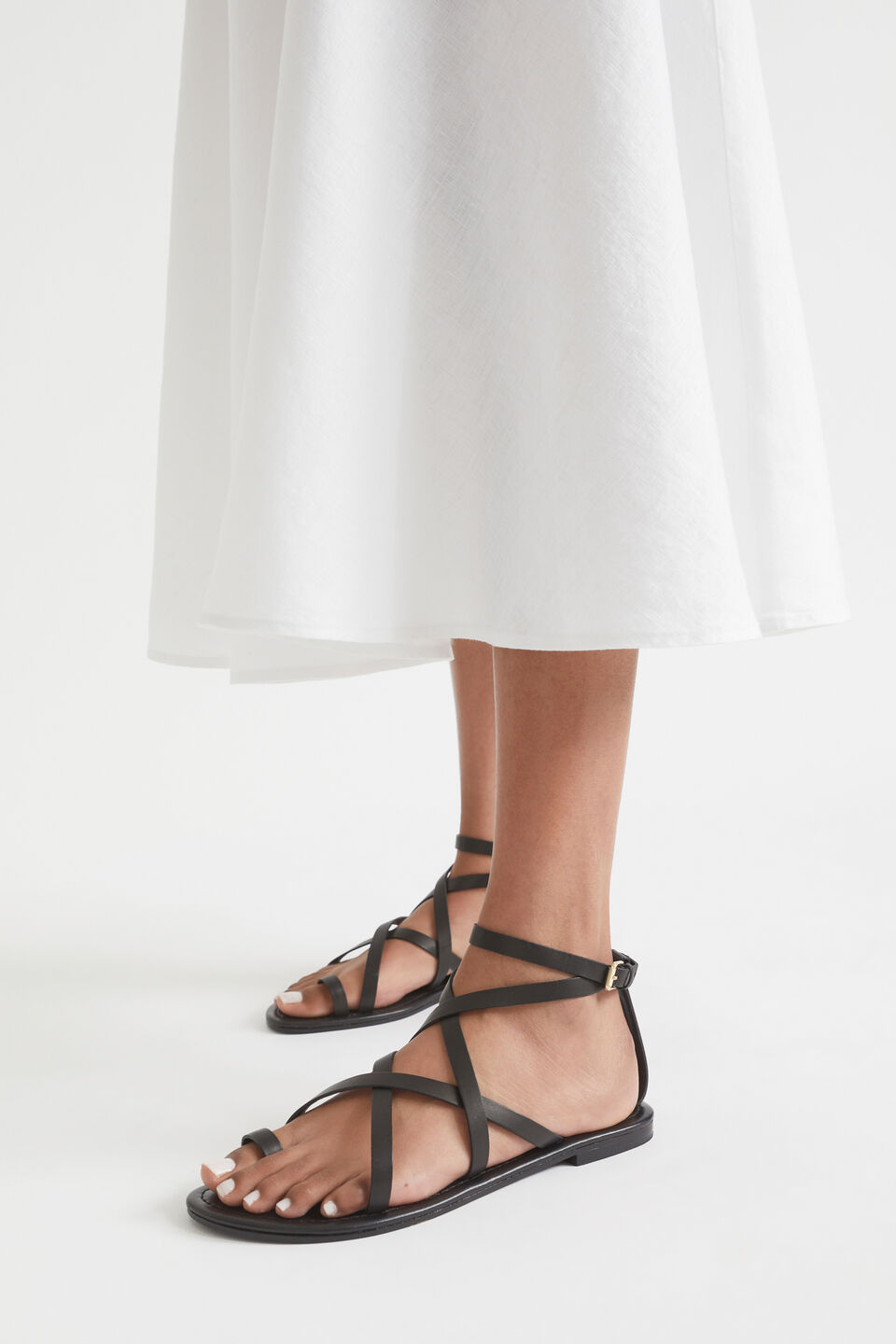 Jasmine Flat Sandal  Black