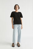Textured Flutter Sleeve Top  Black  hi-res
