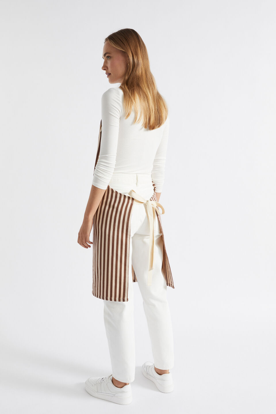Cotton Adult Apron  Chocolate Stripe