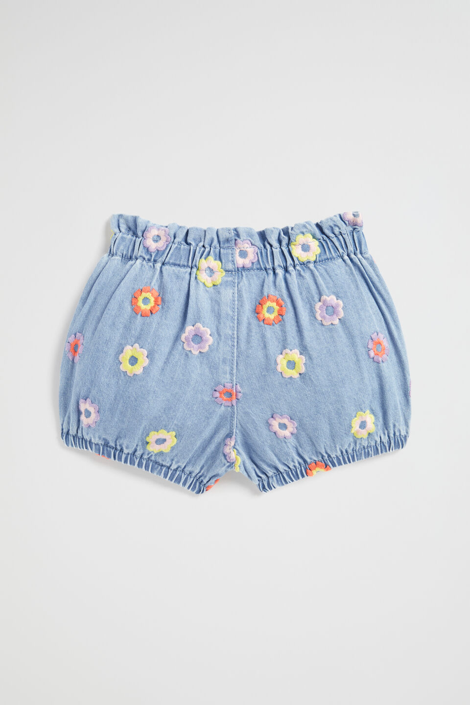 Floral Denim Short  Classic Wash
