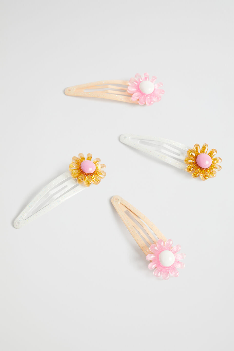 Glitter Daisy Snaps 4 Pack  Multi