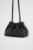 Rouched Leather Crossbody Bag  Black  hi-res
