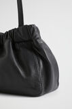 Rouched Leather Crossbody Bag  Black  hi-res