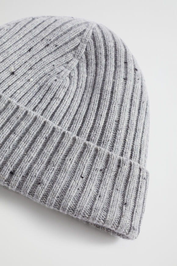 Knitted Beanie  Grey Marle  hi-res