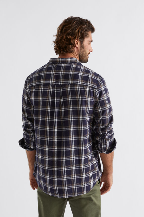 Brushed Check Shirt  Midnight Blue  hi-res