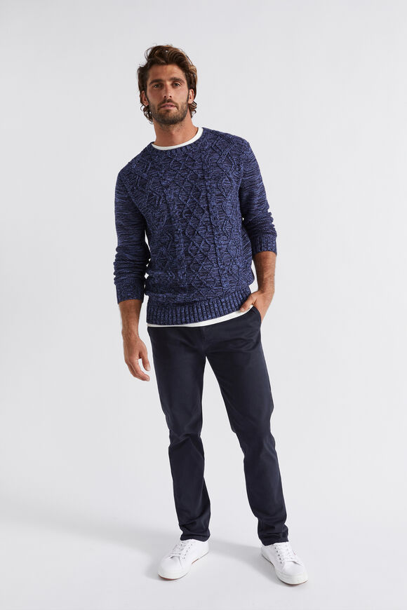 Cable Knit Sweater  Midnight Blue  hi-res