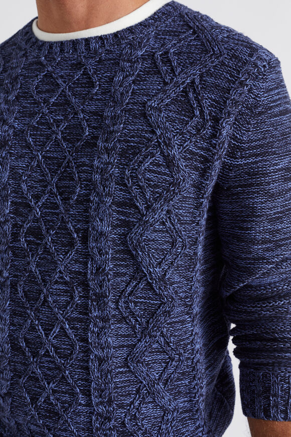 Cable Knit Sweater  Midnight Blue  hi-res
