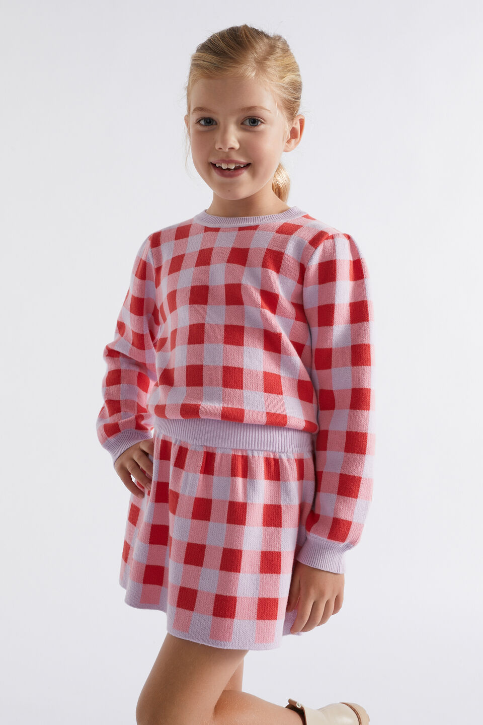 Gingham Knit  Orchid