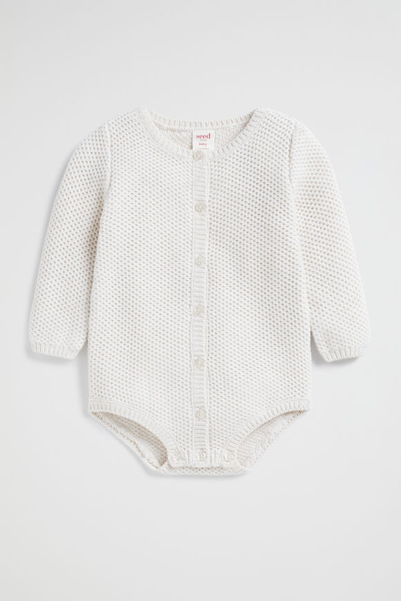 Textured Knit Romper  Snow Marle  hi-res