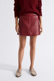 Leather A Line Mini Skirt  Sangria  hi-res