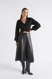 Leather Midi Circle Skirt  Black  hi-res