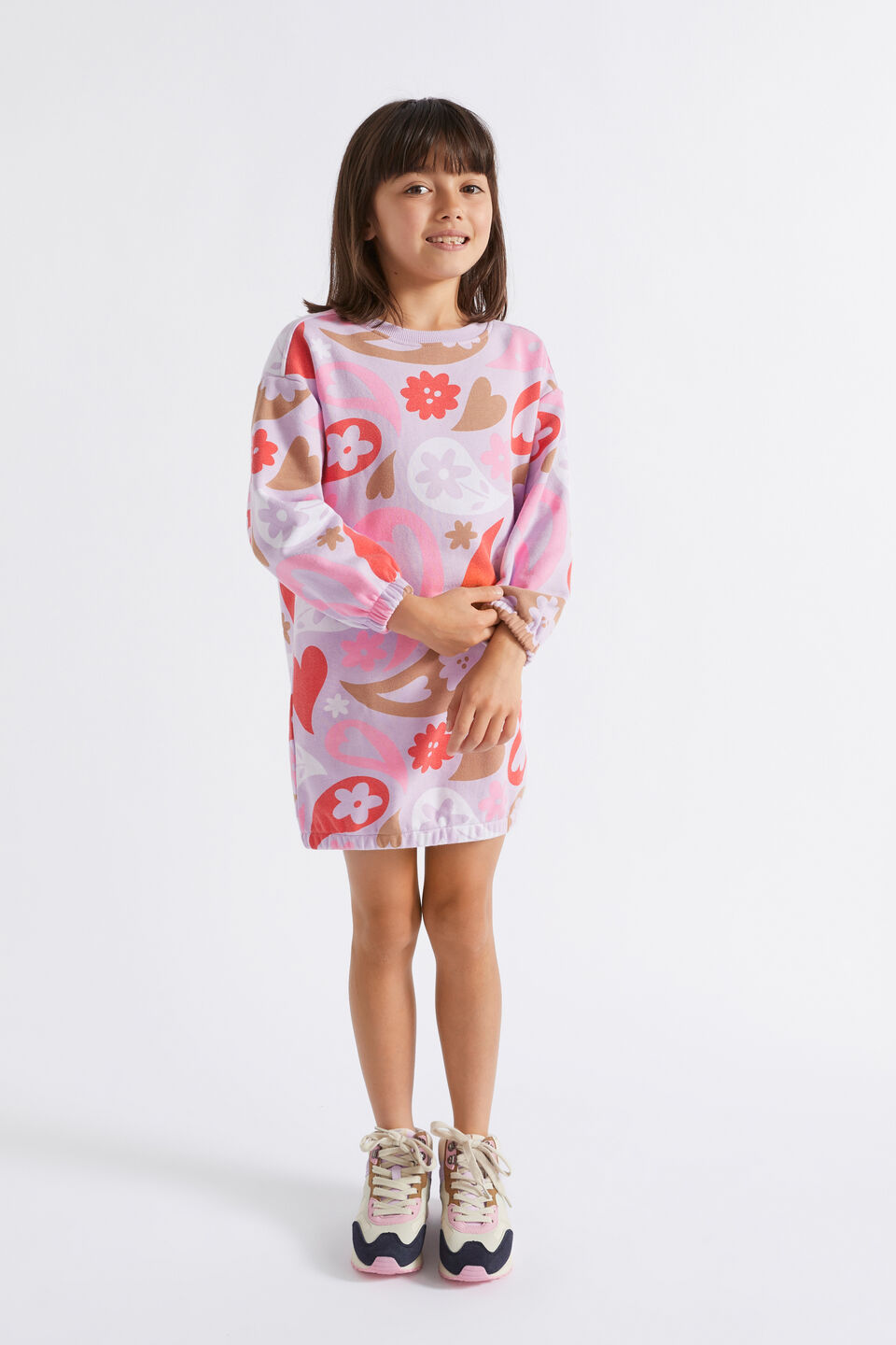 Oversize Paisley Dress  Orchid