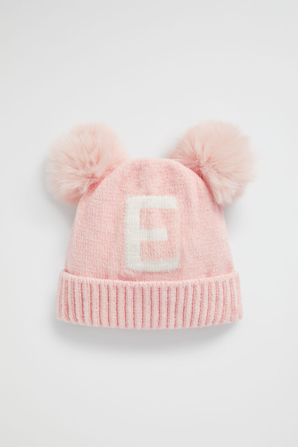 Chenille Initial Beanie  E