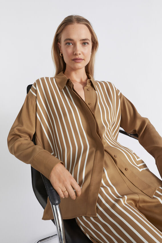 Linear Long Sleeve Shirt  Cloud Cream Geo  hi-res