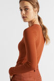 Core Rib Henley Top  Burnt Brick  hi-res