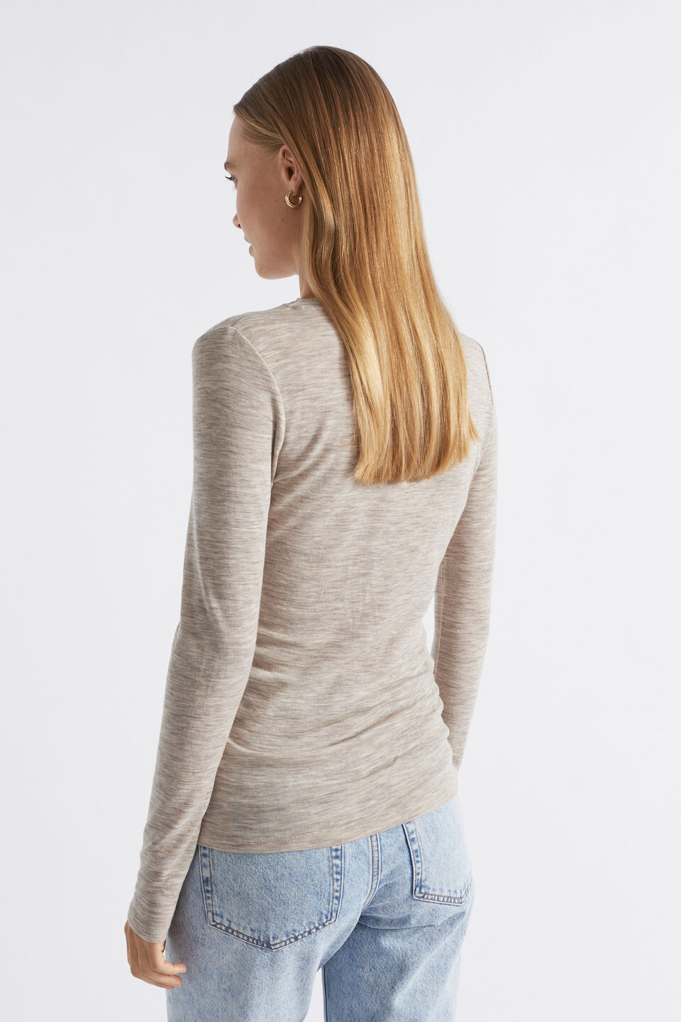 Babywool Crew Neck Top  Light Storm Marle
