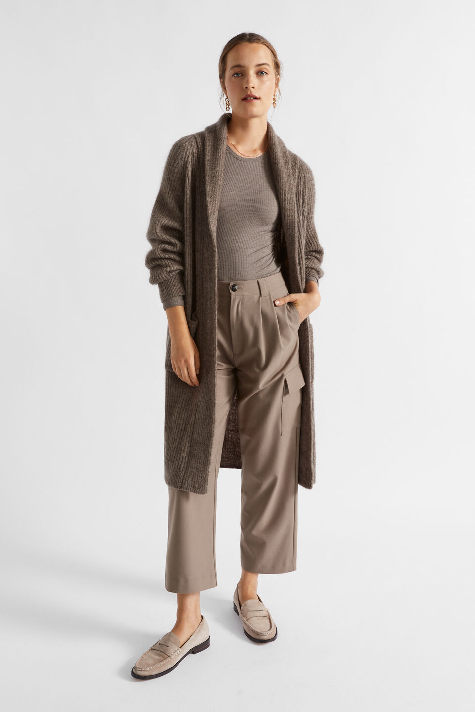 Mohair Blend Rib Cardigan  Hazel Marle