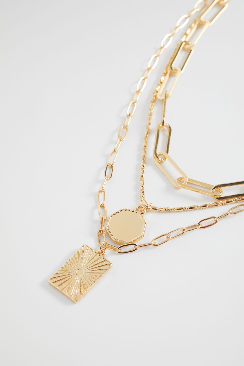 Layered Beam Necklace  Gold