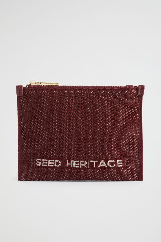Knitted Logo Pouch  Sangria  hi-res