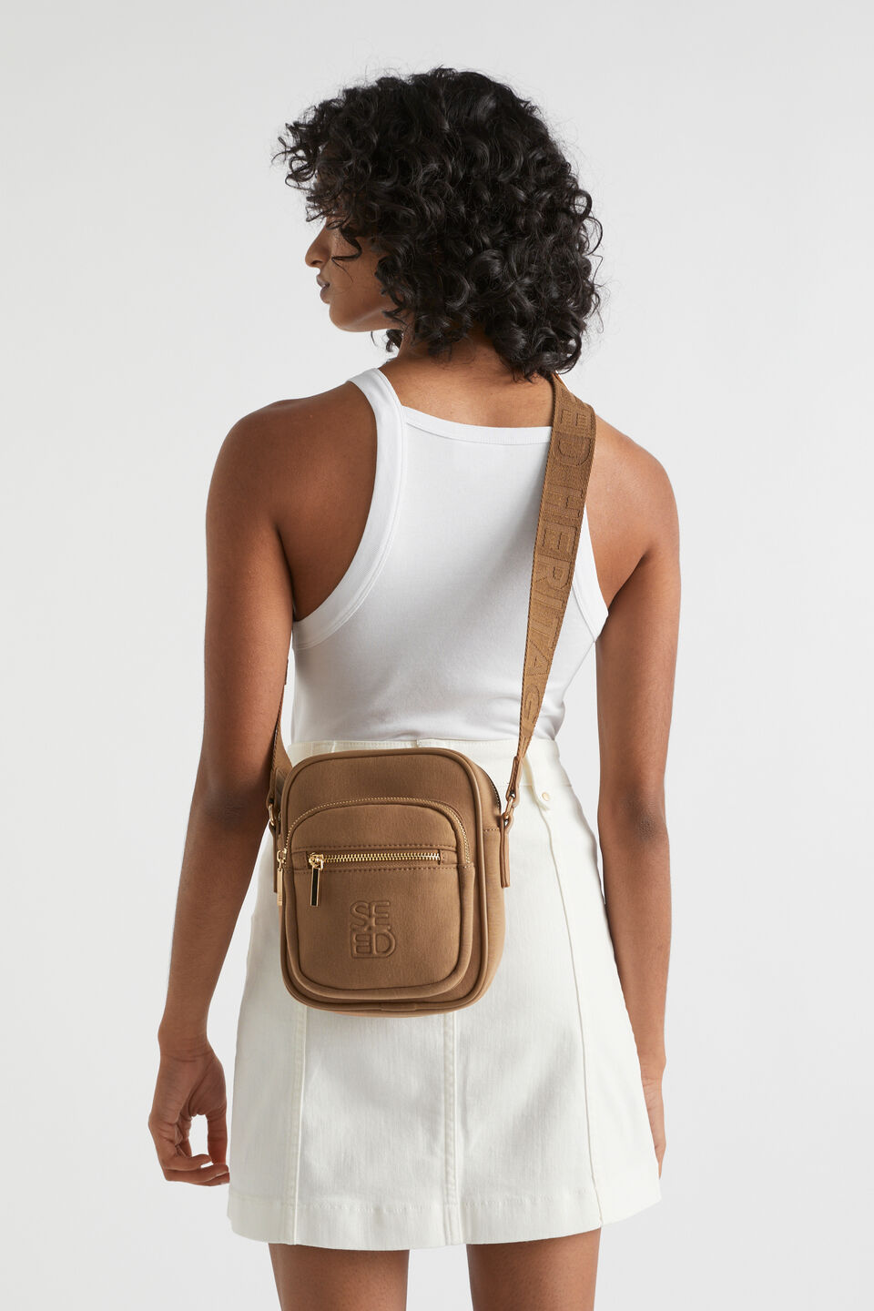 Logo Jersey Camera Bag  Deep Brass