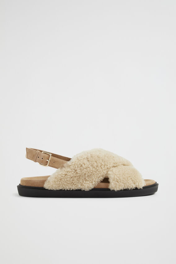 Maeve Shearling Slide  Cashew  hi-res