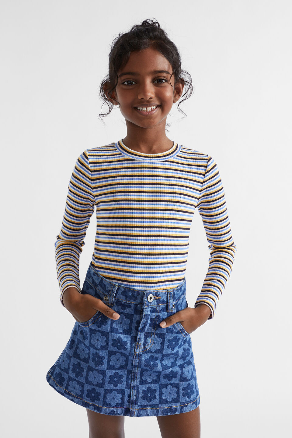 Rib Stripe Tee  Midnight Multi