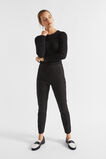 Slim Leg Zip Waist Pant  Black  hi-res