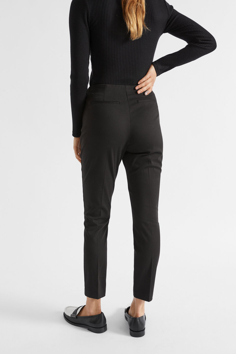 Slim Leg Zip Waist Pant  Black