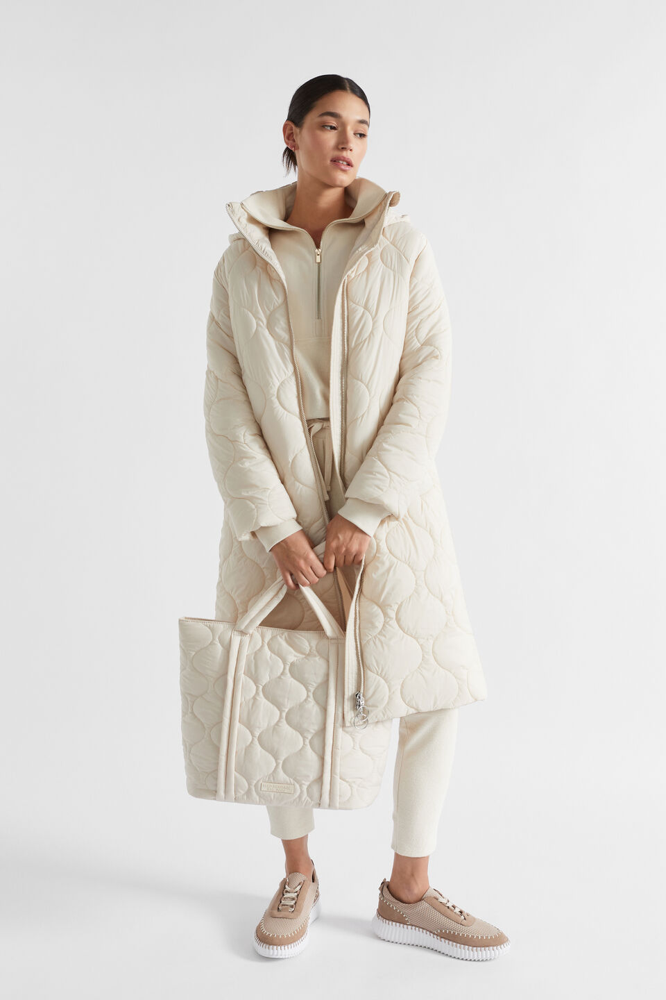 Quilted Tote  Vanilla Cream