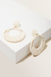 Raffia Circle Earrings  Cloud Cream  hi-res