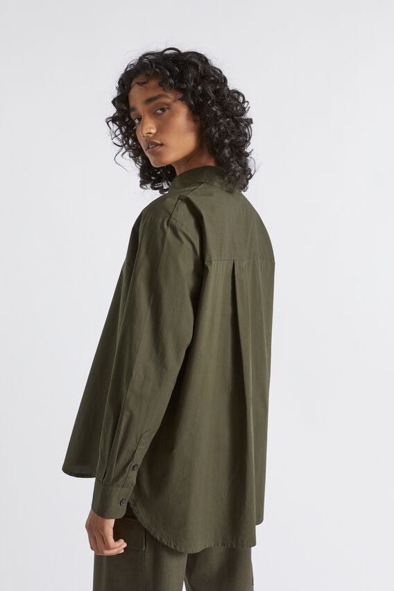 Poplin Button Down Shirt  Dark Fern  hi-res