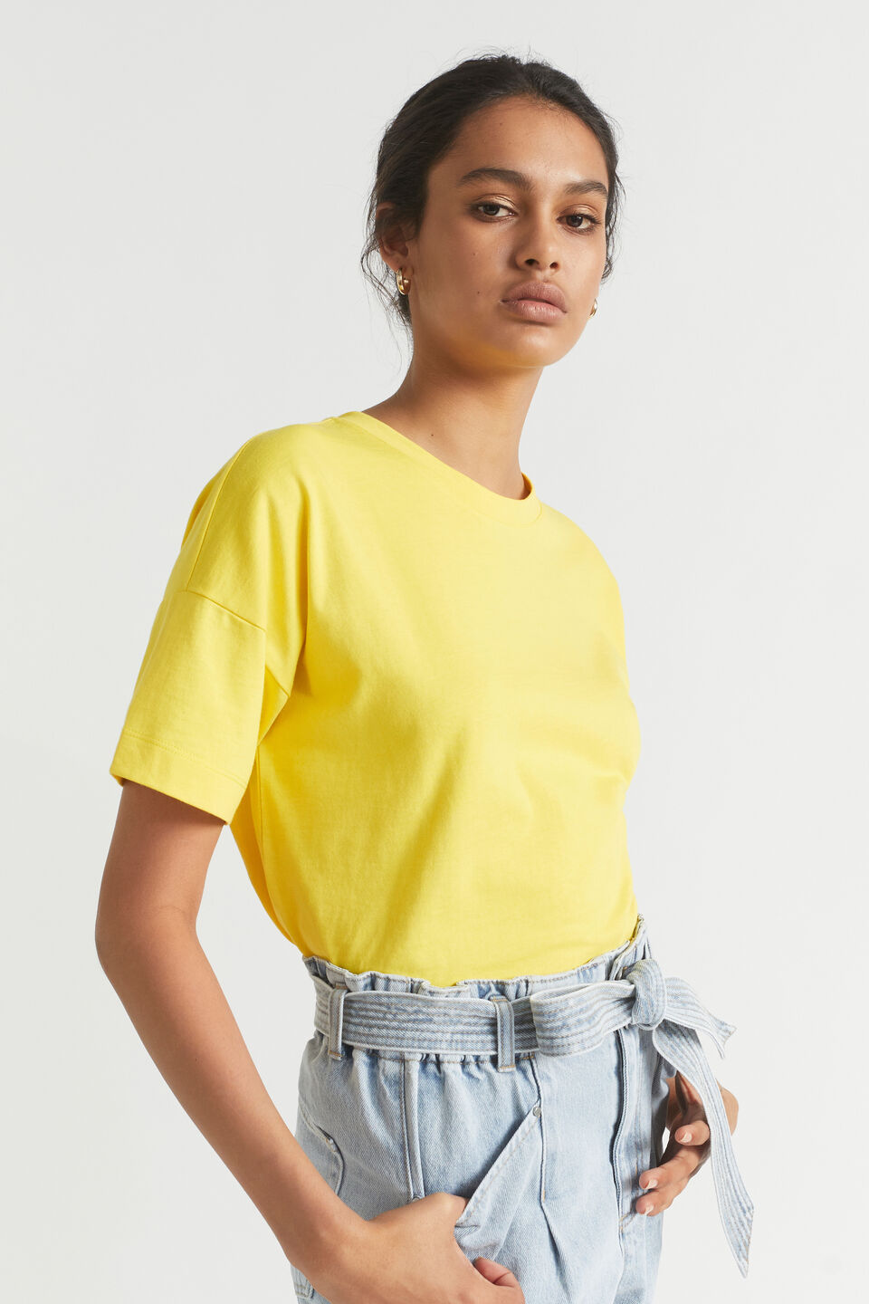 Boxy Sparkle Tee-Silver main image 1