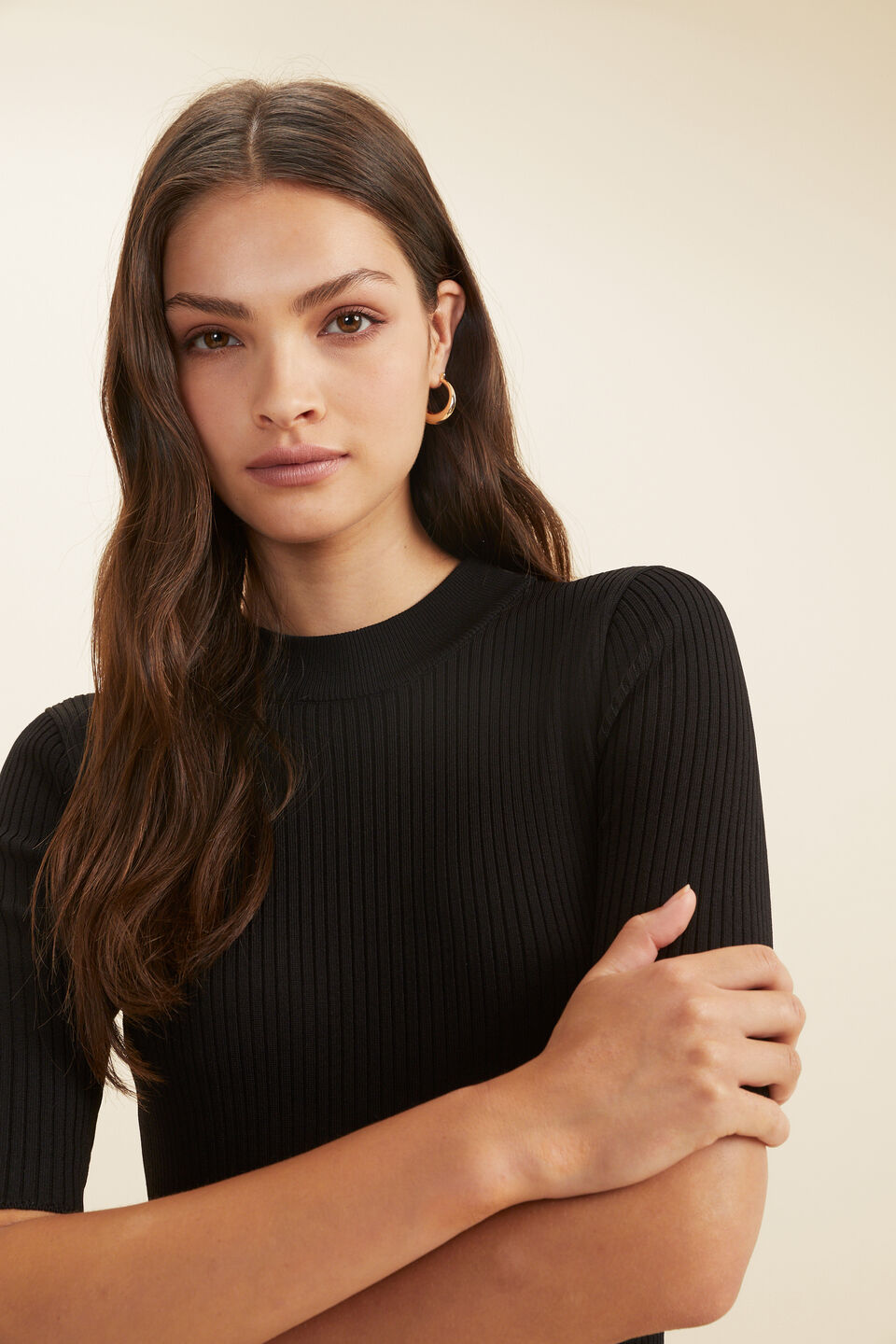 Mock Neck Knit Midi Dress Seed Heritage