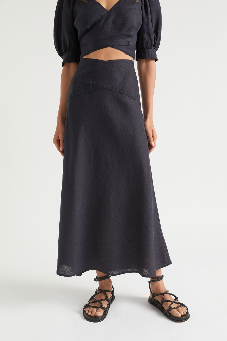 Linen Cross Front Skirt | Seed Heritage