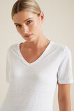 V Neck Linen Tee  Whisper White  hi-res