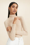Roll Neck Fleck Top  Champagne Fleck  hi-res
