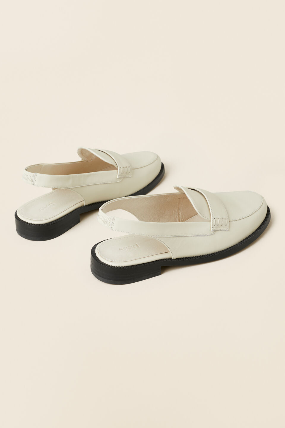 Monique Leather Slingback Loafer  French Vanilla