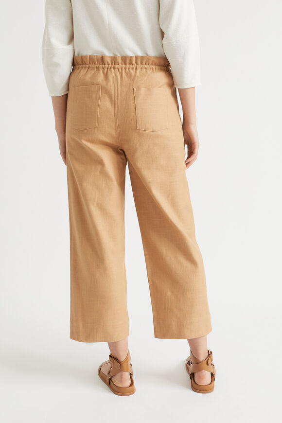 Textured Paperbag Crop Pant  Light Toffee  hi-res
